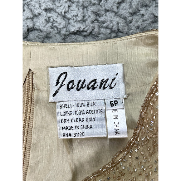 Jovani Blouse Womens Size 6P Silk Sequins Vintage Gatsby Padded Shoulders - Picture 5 of 13